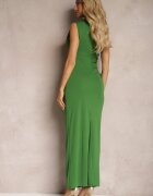 bisou's project Rochie Verde Bodycon Fără Mâneci cu Drapaj Roxelina