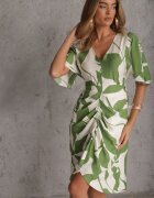 bisou's project Rochie Verde cu Croială Cambrată Legată în Talie Nellsiah