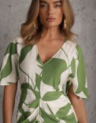 bisou's project Rochie Verde cu Croială Cambrată Legată în Talie Nellsiah