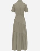 bisou's project Rochie verde de bumbac evazată cambrată în talie Nenefia