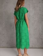 bisou's project Rochie Verde Din Bumbac cu broderie și curea din material în talie Dimla