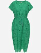 bisou's project Rochie Verde Din Bumbac cu broderie și curea din material în talie Dimla
