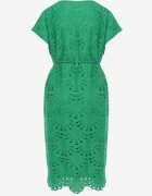 bisou's project Rochie Verde Din Bumbac cu broderie și curea din material în talie Dimla