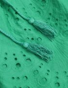 bisou's project Rochie Verde Din Bumbac cu broderie și curea din material în talie Dimla