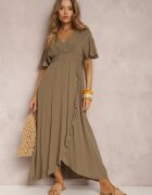 bisou's project Rochie verde închis din viscoză Phaeniore