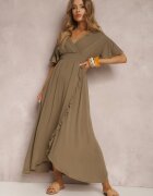 bisou's project Rochie verde închis din viscoză Phaeniore