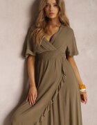 bisou's project Rochie verde închis din viscoză Phaeniore