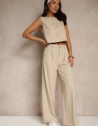 bisou's project Set Bej deschis din Viscoză Pantaloni cu croi larg și Vestă Lireonne
