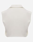 bisou's project Vestă Albă De costum Încheiată cu nasturi Tiamas