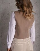 bisou's project Vestă Bej închis de costum cu imitație de buzunare Odinen