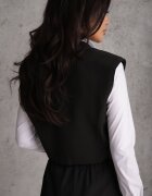bisou's project Vestă Neagră De Costum Cu Nasturi Tiamas