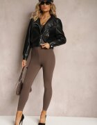 black&fish Jachetă Neagră Motocicletă din piele ecologică cu fermoar Sequenza