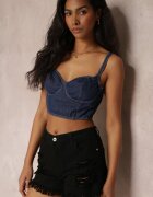 black&fish Pantaloni scurți de blugi negri cu talie regulară și cu franjuri la tiv Ophitia