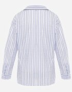 bludeise Cămașă oversize din bumbac cu dungi cu mâneci suflecate Mesevis Albastru deschis