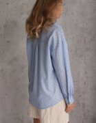 bludeise Cămașă oversize din țesătură de bumbac Plumetti cu fir metalic Althele Albastru deschis
