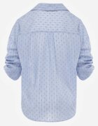 bludeise Cămașă oversize din țesătură de bumbac Plumetti cu fir metalic Althele Albastru deschis