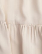 bludeise Fustă Bejă Vâscoză High Waist cu elastic în talie și volan Christiara