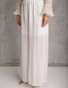 bludeise Pantaloni Albi Din Vâscoză Largi High Waist Rissalene