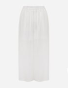 bludeise Pantaloni Albi Din Vâscoză Largi High Waist Rissalene