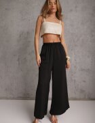 bludeise Pantaloni Negri cu craci largi și elastic în talie Jacobisa