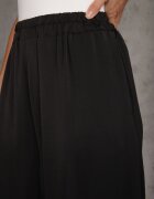 bludeise Pantaloni Negri din Vâscoză Largi Talie Înaltă Rissalene