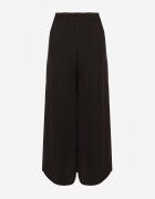 bludeise Pantaloni Negri din Vâscoză Largi Talie Înaltă Rissalene