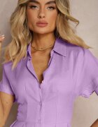 bludeise Rochie Cămașă Mov cu In și Vâscoză Jucilla