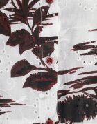 bludeise Rochie din bumbac cu imprimeu vegetal croială de cămașă și tip cravată Beithes Bordo