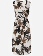 bludeise Rochie din bumbac cu model ajurat curea cu flori Aellorena Maro