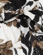 bludeise Rochie din bumbac cu model ajurat curea cu flori Aellorena Maro