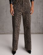  Blugi Standard din bumbac decorați cu strasuri cu print leopard Ethi Imprimeu leopard