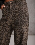  Blugi Standard din bumbac decorați cu strasuri cu print leopard Ethi Imprimeu leopard