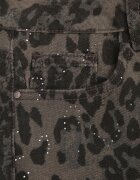  Blugi Standard din bumbac decorați cu strasuri cu print leopard Ethi Imprimeu leopard