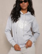  Bluza Clasică Gri deschis cu Imprimeu pe Față și Glugă Inalle