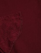  Bluză din dantelă din tricot cu vâscoză cu mâneci evazate și guler înalt Charmea Bordo