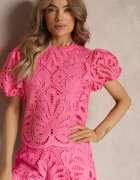  Bluză Fucsia de dantelă Fanoos