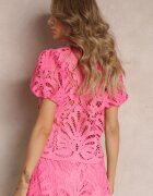  Bluză Fucsia de dantelă Fanoos