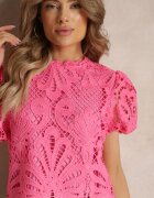  Bluză Fucsia de dantelă Fanoos