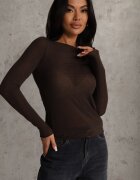  Bluză Maro Longsleeve din Viscoză și Cașmir Unelle