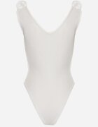  Body Alb din Bumbac cu Bretele cu Volan Decorativ la Decolteu Sanadia