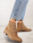  Botine Bej închis Legate pe Talpă Plată Erithara