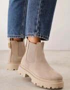  Botine bej închis pe talpă groasă peste gleznă Verithra