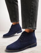  Botine bleumarin cu șireturi Wasicia
