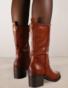  Botine Chelsea Casual Maro cu toc gros Teralita