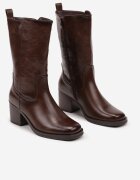  Botine Chelsea Casual Maro închis cu toc bloc Teralita