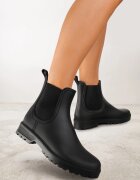  Botine Chelsea de cauciuc Negre cu talpă plată Irinndria