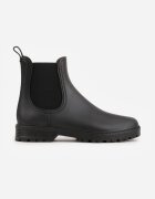  Botine Chelsea de cauciuc Negre cu talpă plată Irinndria