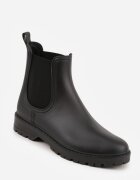  Botine Chelsea de cauciuc Negre cu talpă plată Irinndria