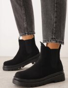  Botine Chelsea Negre cu Inserție Elastică Luviissa