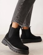  Botine Chelsea Negre cu Inserție Elastică Luviissa